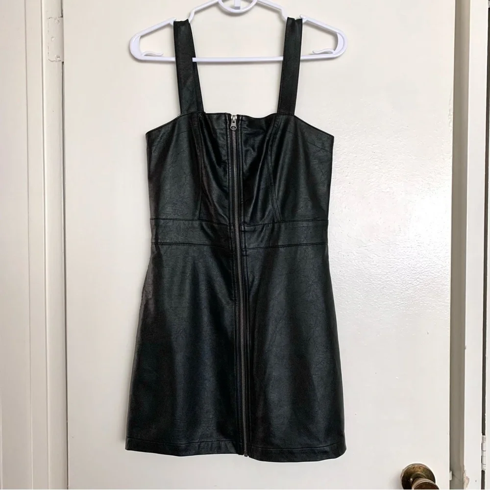 Wild Fable Black Faux Leather Dress - Picture 1 of 10
